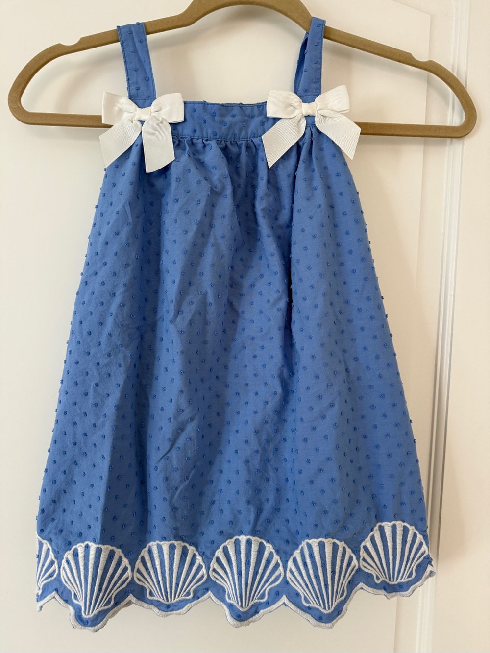Sigrid Olsen blue & white shell toddler Girls dress size 4